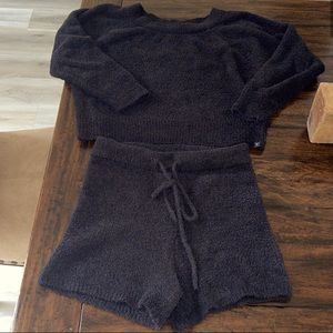 Black VS Fuzzy Lounge Set - Top & Bottoms both included :) Victoria’s Secret